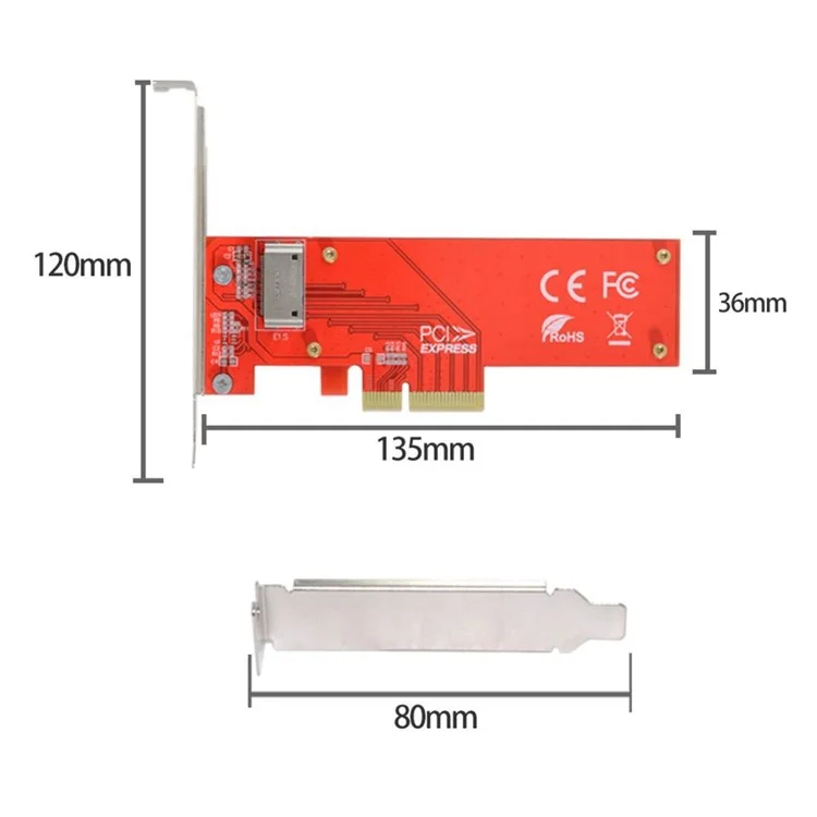 SF-036 PCI-E 4X Host Adapter to NVMe Ruler 1U GEN-Z EDSFF Short SSD E1.S Carrier Adapter with Bracket
