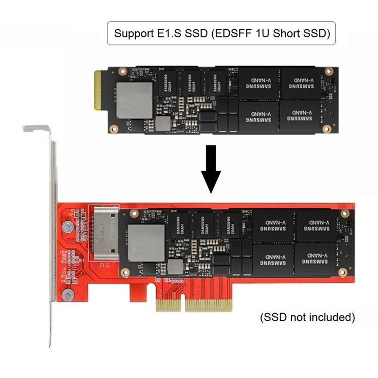 SF-036 PCI-E 4X Adapter Host Adapter Для Правителя Nvme 1U Gen-z EDSFF Short SSD E1. Адаптер с Кронштейном с Кронштейном