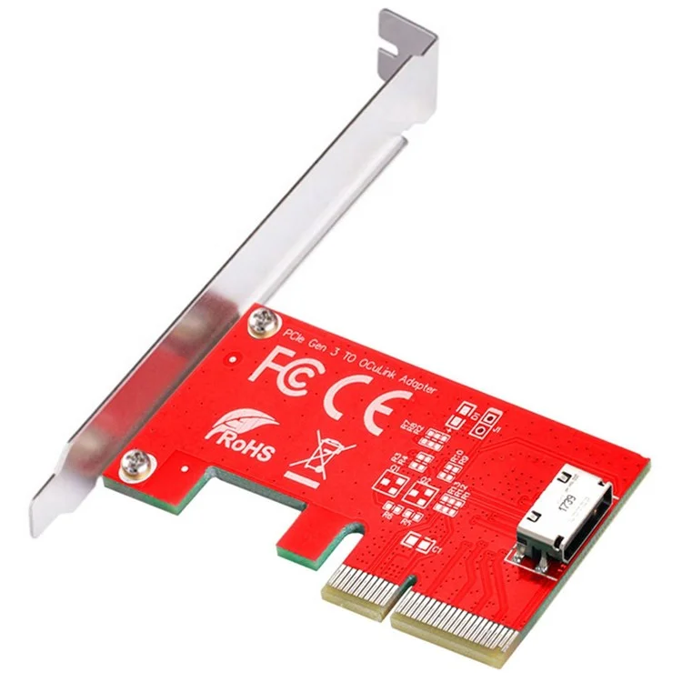 SF-022 PCI-E 3.0 4X à Oculink SFF-8611 Adaptateur Hôte Pour PCIe SSD Avec Support