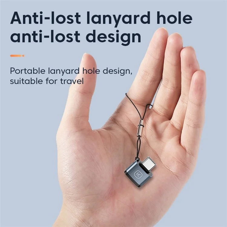 KUULAA KL-HUB03 Type C to Micro USB OTG Adapter Aluminum USB C Connector with Anti-lost Lanyard Hole