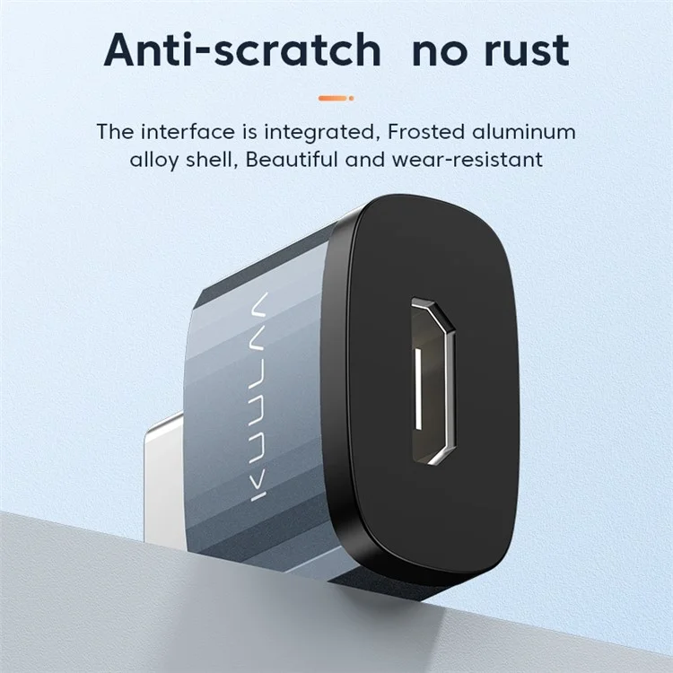KUULAA KL-HUB03 Type C to Micro USB OTG Adapter Aluminum USB C Connector with Anti-lost Lanyard Hole