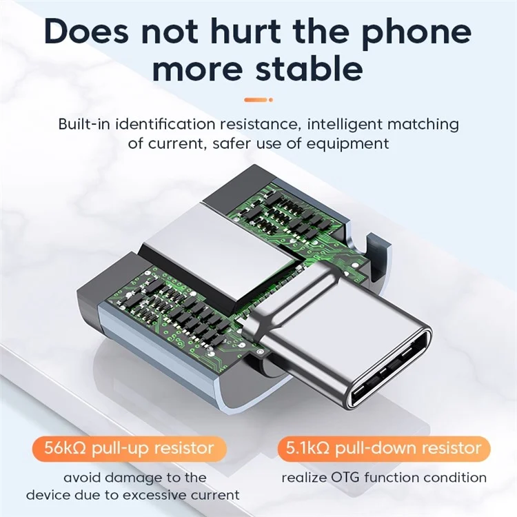KUULAA KL-HUB03 Type C to Micro USB OTG Adapter Aluminum USB C Connector with Anti-lost Lanyard Hole