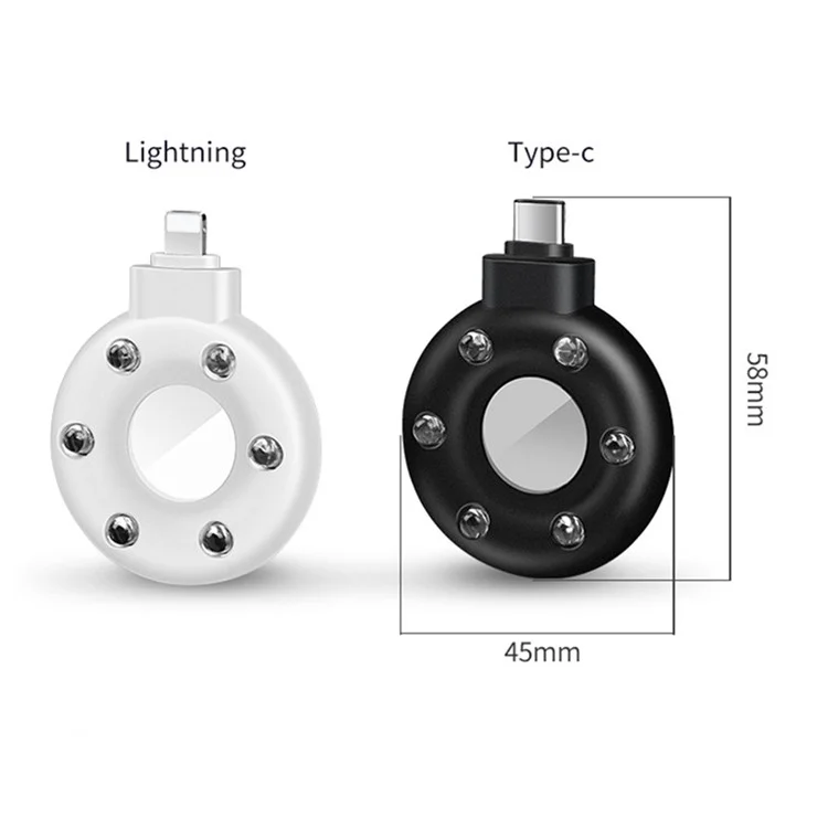 Portable Anti-Spy Hidden Camera Infrared Detector Anti-peeping Detector Spy Finder for Screening Pinhole / Spy Cameras - Type-C / Black