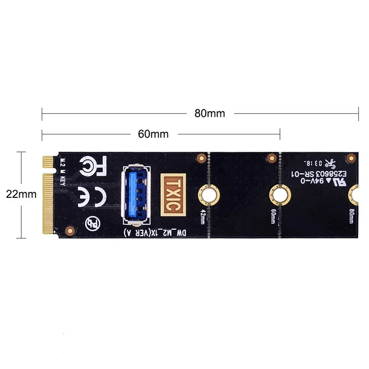 NGFF M.2 to USB3.0 Converter Adapter Graphic Card Extender PCI-E 1x to 16x Transfer Card Mining Riser Card
