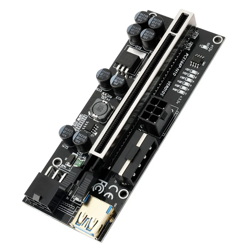 VER 010s Plus PCI-E X1 to PCIE X16 Adapter Board Extension Cable with 6pin Interface (Marquee Version)