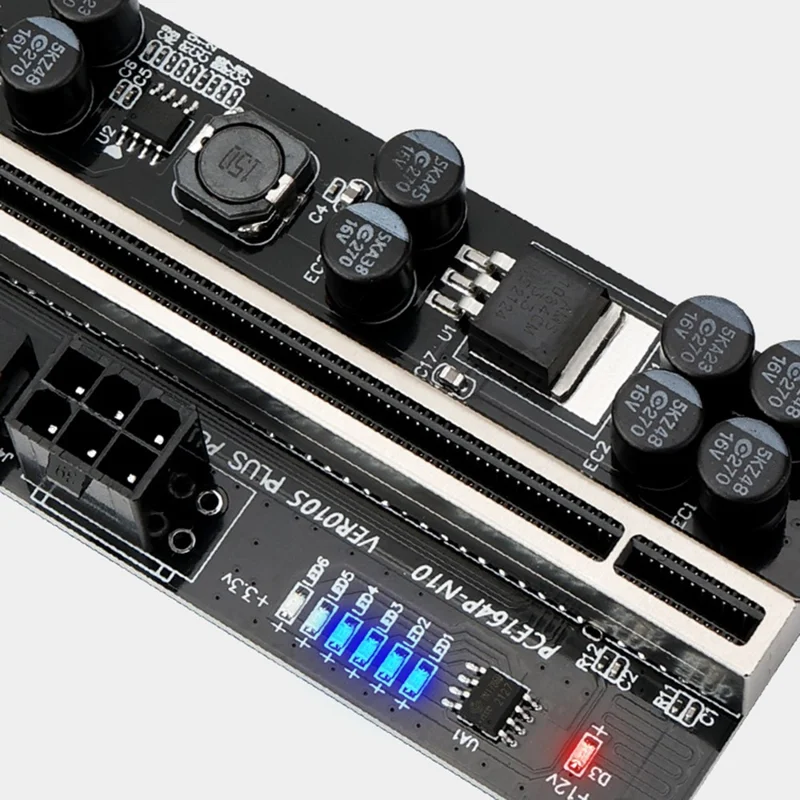 VER 010s Plus PCI-E X1 to PCIE X16 Adapter Board Extension Cable with 6pin Interface (Marquee Version)