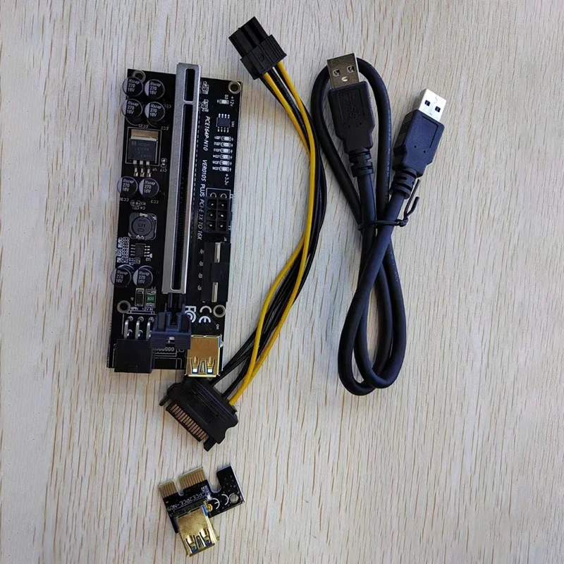 VER 010s Plus PCI-E X1 to PCIE X16 Adapter Board Extension Cable with 6pin Interface (Marquee Version)