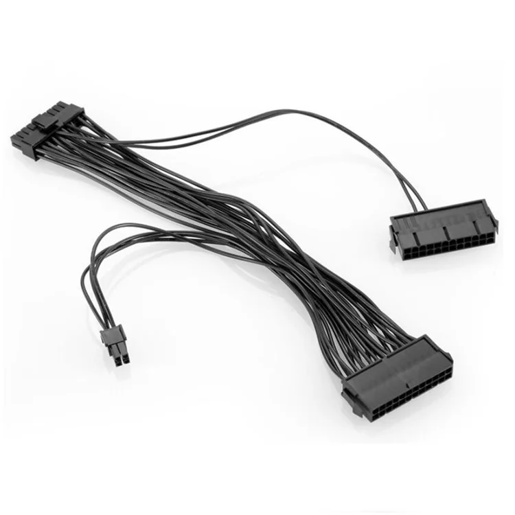 24Pin Power Supply Synchronizer Male to Female ATX Mining 24 Pin Dual PSU Extension Cable