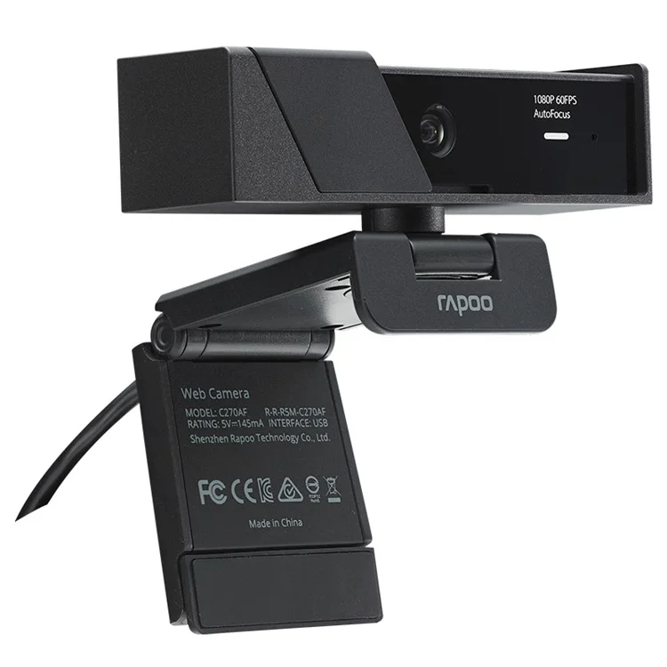 RAPOO C270AF Autofocus HD Camera 1080p Ordinateur Portable External 60fps Caméra Pour le Streaming en Direct, Réunion en Ligne