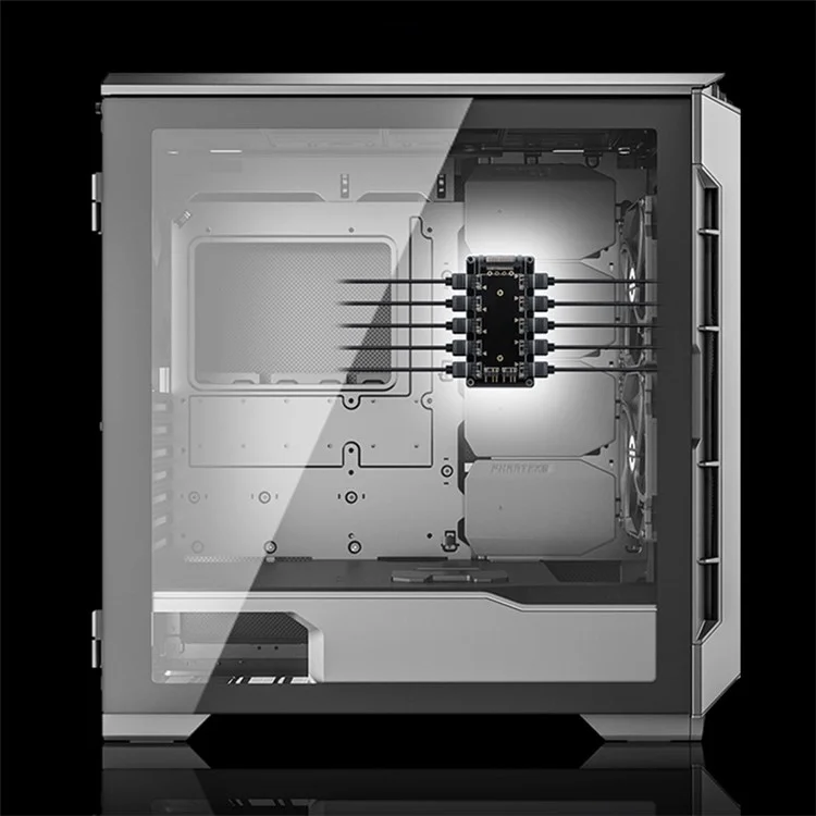 10-Canal RGB Hub 12V 4Pin AURA Sincronizado Placa Base RGB Fan Hub con 10 Puertos