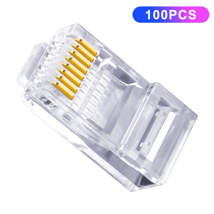 Bajeal 100pcs RJ45 8p8c Cat6 Endsado Cat 6 Conectores de Cristal Cabeças Ethernet Cabine