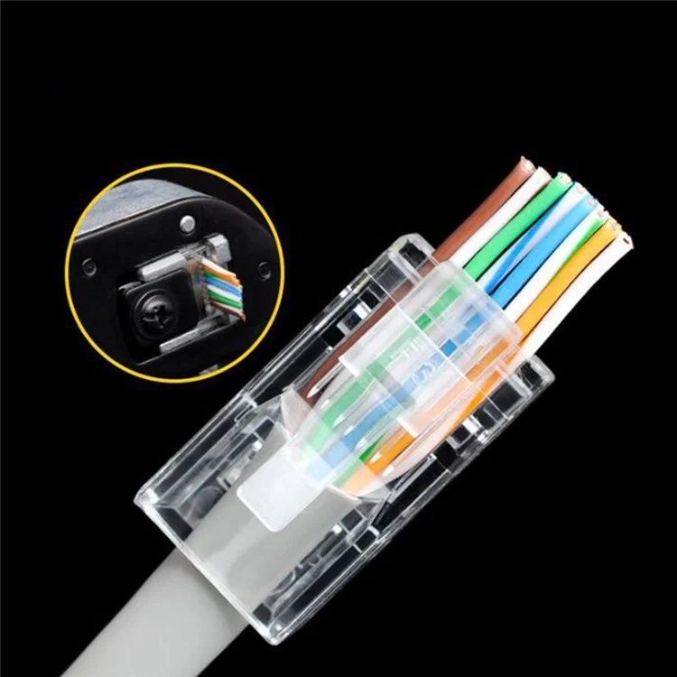 Bajeal 100pcs RJ45 8p8c Cat6 Endsado Cat 6 Conectores de Cristal Cabeças Ethernet Cabine