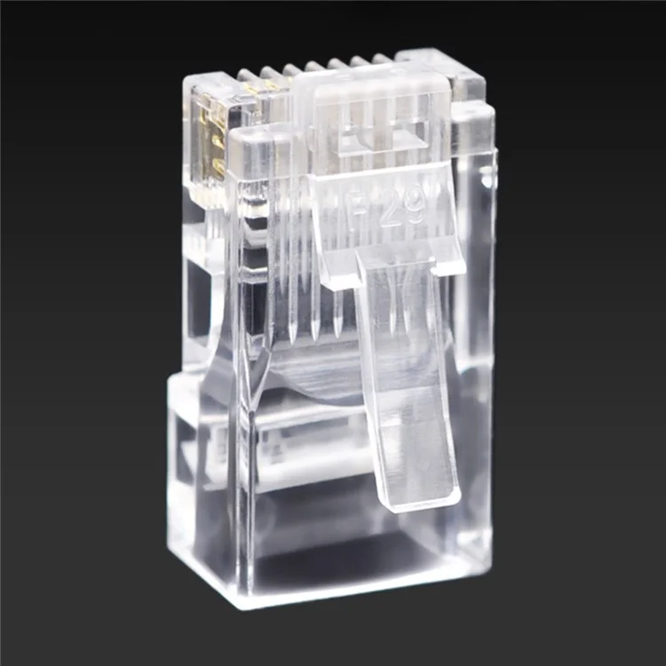 Aichao 100pcs RJ45 Ethernet Cabo 8p8c Cat5 Endseds Conectores de Cristal Cabeças Crimp Cat Cat 5 Linha de Rede Plugues de Clipes Finais