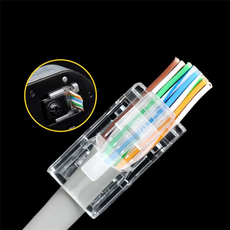 AICHAO 100PCS RJ45 Ethernet Cable 8P8C Cat5 Ends Crystal Connectors Heads Crimp Unshielded Cat 5 Network Line End Clips Plugs