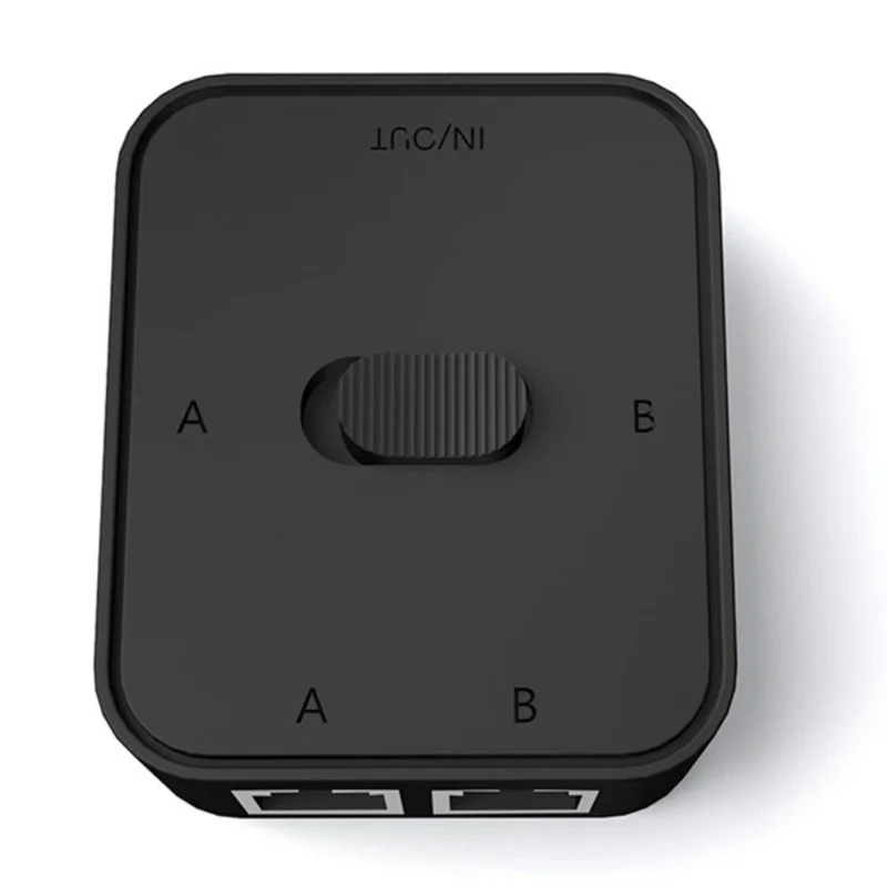 2-Port RJ45 Network Switcher Gigabit Network Splitter Power-Free Internal / External Network Switch Adapter - White