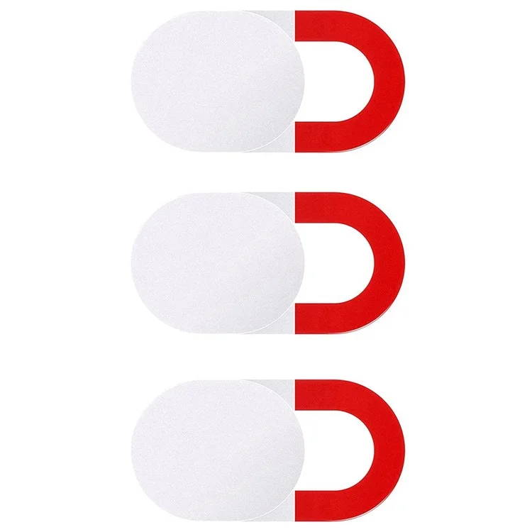 3Pcs Webcam Cover Slide Privacy Security Ultra-Thin Laptop Camera Cover Slide for Phone / Tablet / PC - White / Red