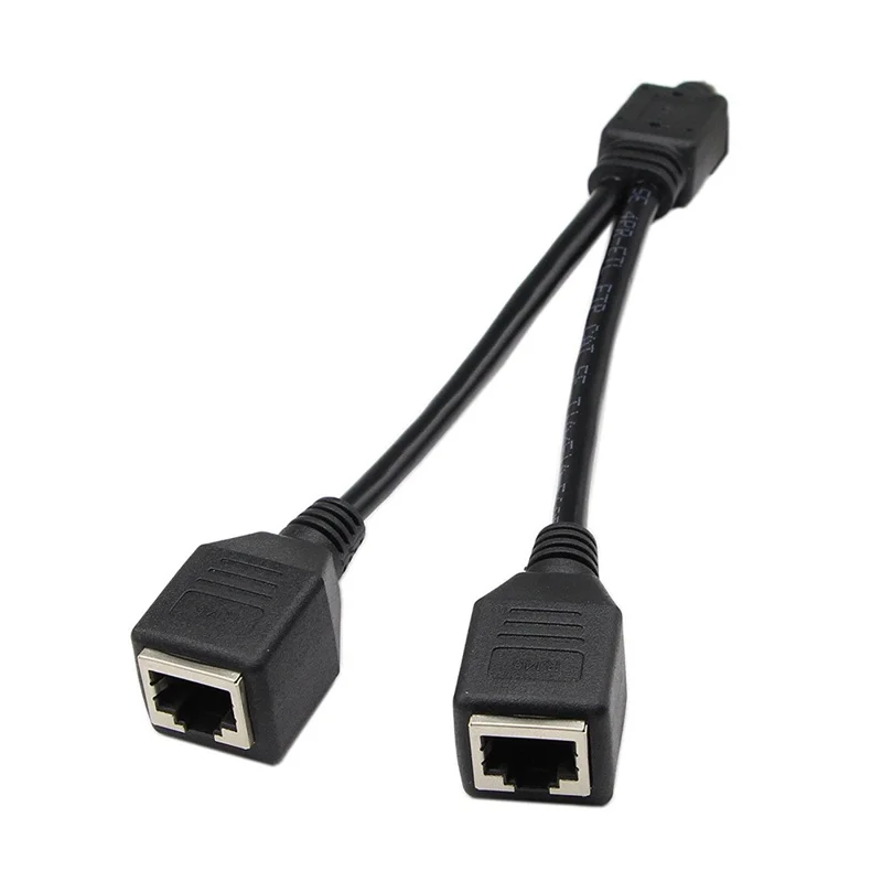 JUNSUNMAY 0,25m 1 Maschio a 2 Femmine RJ45 LAN Network Ethernet Splitter Adapter per Cavo Cat5 / Cat5e / Cat6 / Cat7