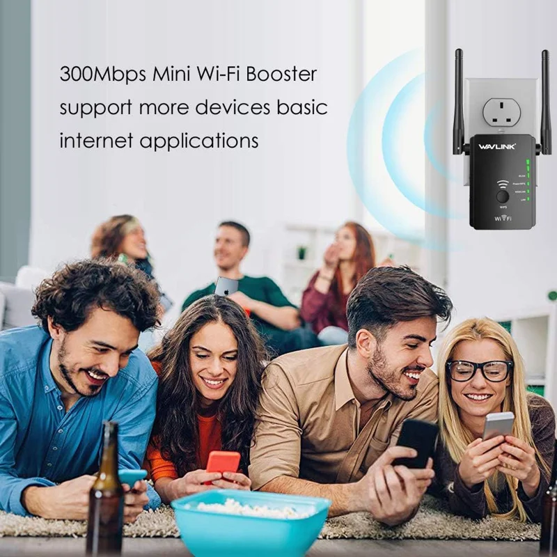 WAVLINK WS-WN578R2-B N300 WiFi Extender Home Wireless Router with 2 External Antennas - AU Plug