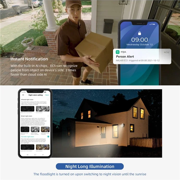 XIAOMI YOUPIN EC5 Outdoor Wasserdichte 3MP Sicherheitskamera PTZ WiFi LAN-Anschluss Kamera für Heimsicherheit - EU-Stecker