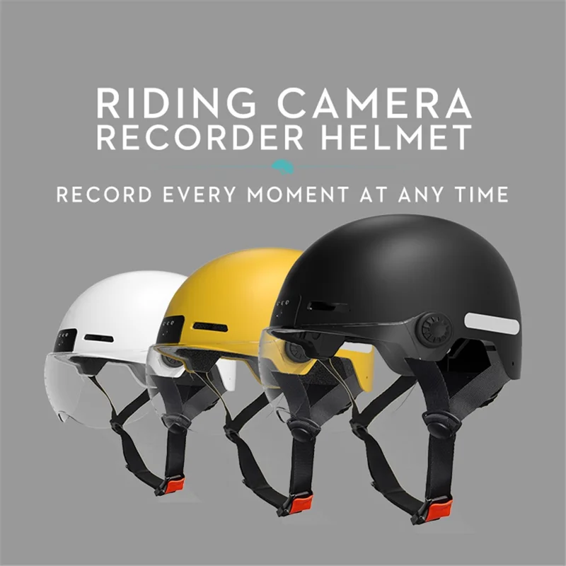 ANYTEK RAW2 Bicycle E-Bike Helmet Camera ABS+EPS Protection Helmet Integrated Video Recorder - White