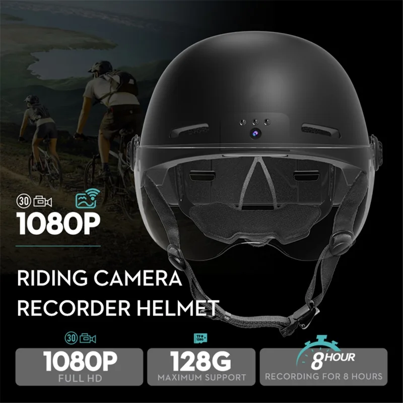 ANYTEK RAW2 Bicycle E-Bike Helmet Camera ABS+EPS Protection Helmet Integrated Video Recorder - White