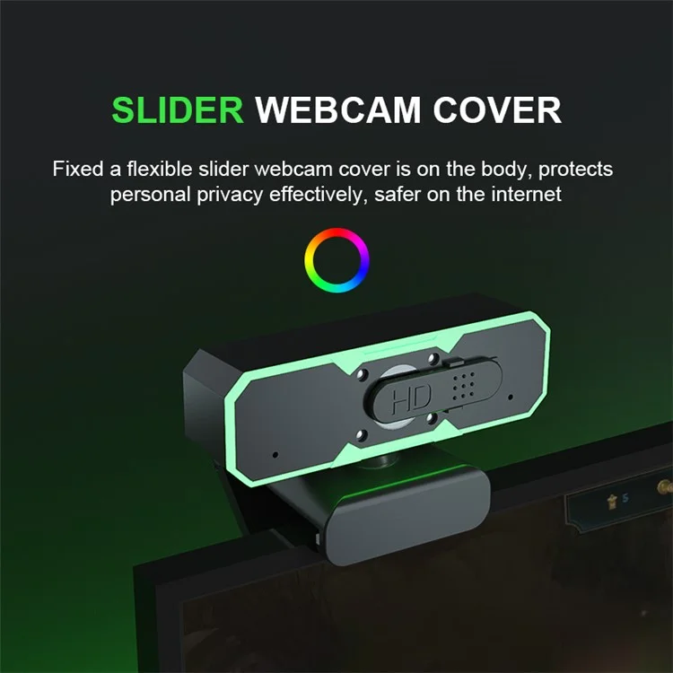 Webcam RGB 1080P H782 con micrófono 60FPS y ángulo de 90 grados, cámara USB HD para ordenador