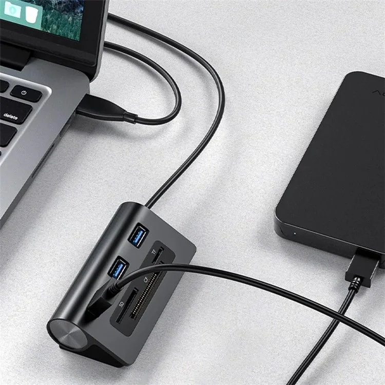 ACASIS HS0023 6-en-1 3xUSB3.0 + Fentes pour carte TF / SD / CF Répartiteur de concentrateur USB