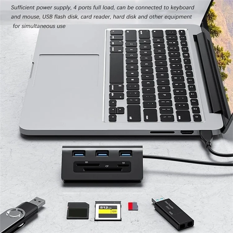 ACASIS HS0023 6-en-1 3xUSB3.0 + Fentes pour carte TF / SD / CF Répartiteur de concentrateur USB