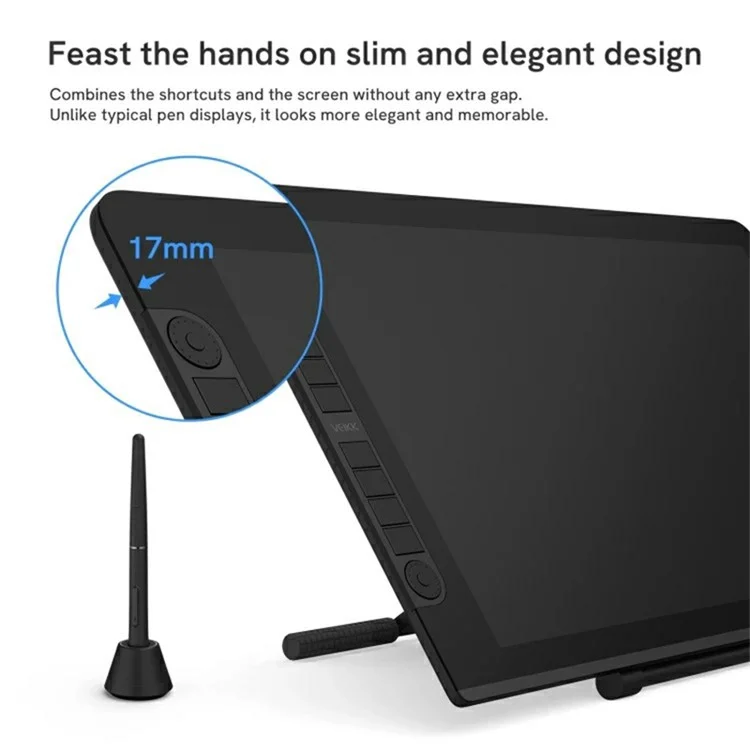 Tablette graphique numérique VEIKK VK2200 Pro 21,5 pouces - Sensibilité à la pression de 8192 niveaux - Fiche US