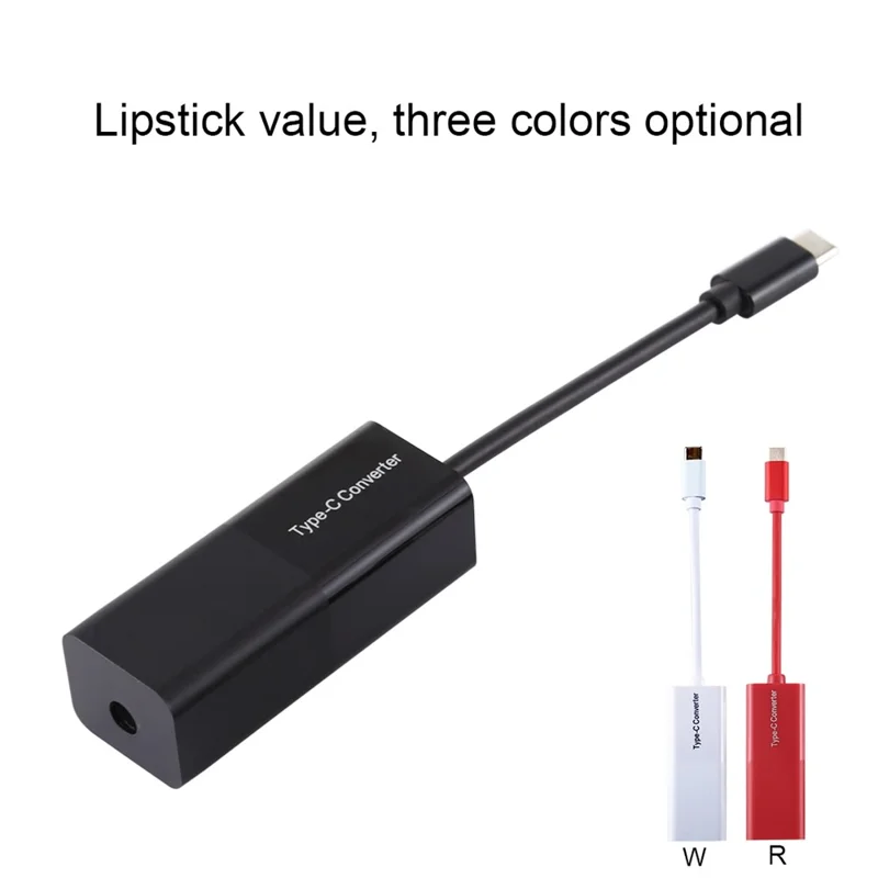 65W Type-C to 6 in 1 Power Supply Cord Computer Laptop Adapter - Black