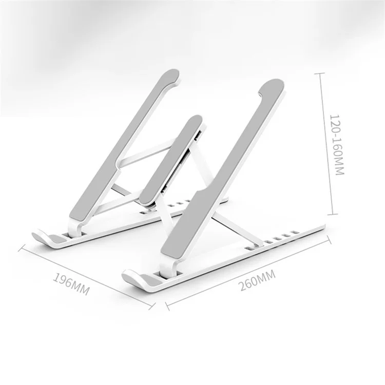 Foldable Portable Desktop Computer Laptop Stand 6-Level Angle Adjustable Height Laptop Mount - White