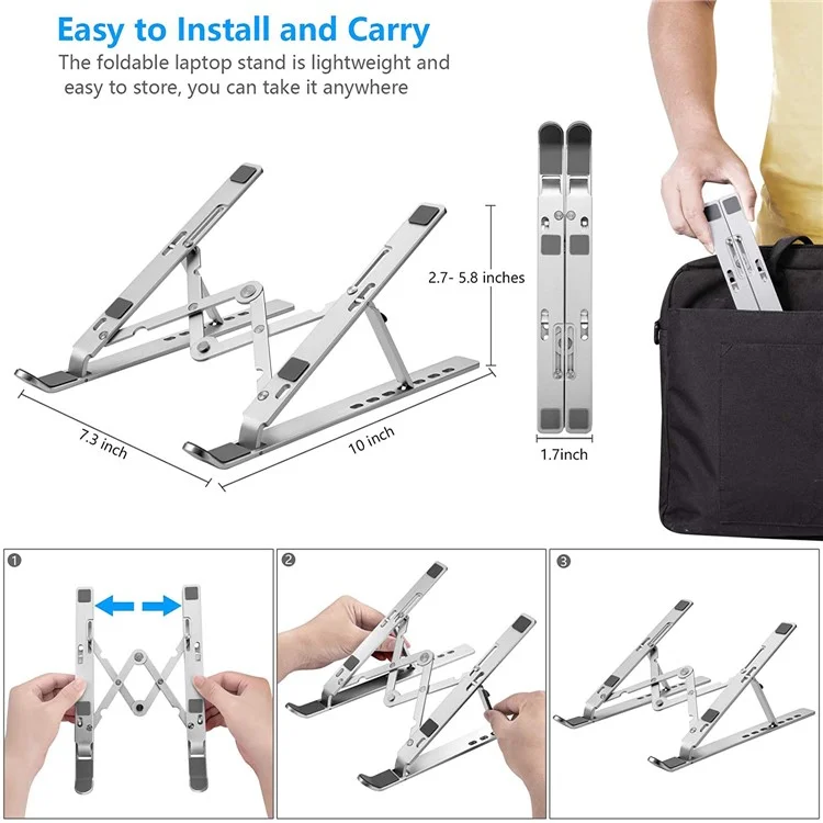 Laptop Holder Riser Computer Stand Adjustable Aluminum Foldable Portable Notebook Stand