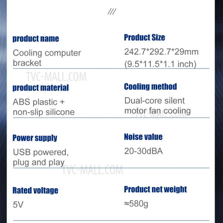 HZ01 Laptop -kühlkolben USB -usb Zwei Kühllüfter Wärme Ableitungsabweisbares Notebook -ständer - Weiß