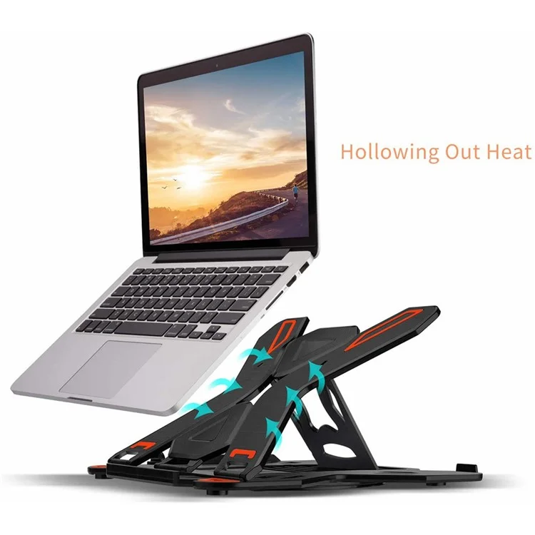 ICE COOREL E5 Folding Desktop Notebook Stand Adjustable Heat Dissipation Laptop Riser Bracket with Phone Holder Design