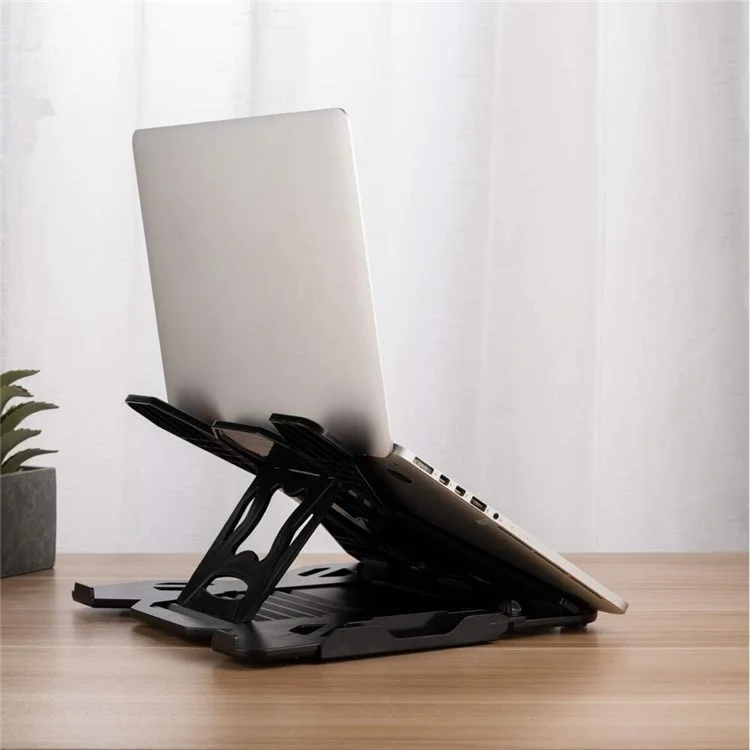 ICE COOREL E5 Folding Desktop Notebook Stand Adjustable Heat Dissipation Laptop Riser Bracket with Phone Holder Design