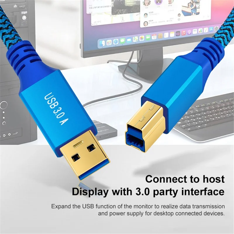 1m USB-A 3.0 Male to USB Type-B Male Connection Cable for Printer / Hard Drive Box