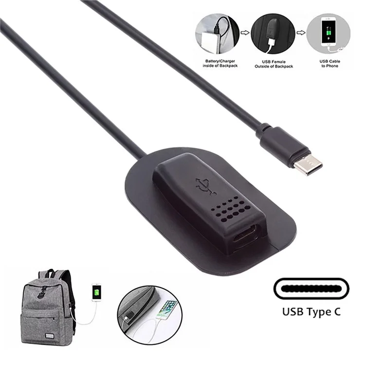 UC-172 USB-C 65W Type-C Male auf Female Verlängerungskabel für Outdoor-Reisen, Camping und Rucksack-Aufladung