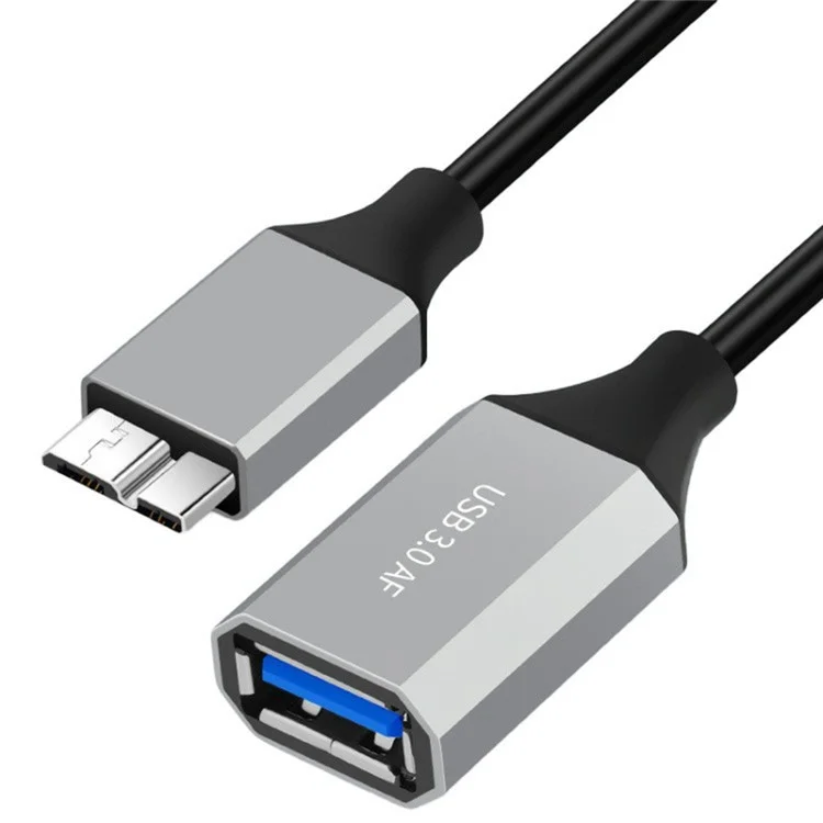 0.2m Plug and Play USB-A 3.0 Female to Micro B High Speed Transmission Mobile Hard Disk Data Cable