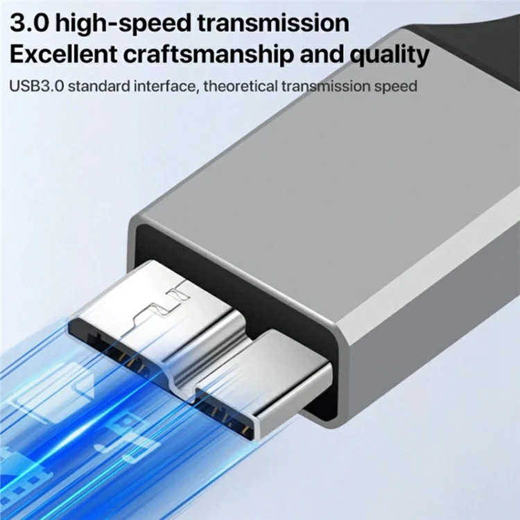 0.2m Plug and Play USB-A 3.0 Female to Micro B High Speed Transmission Mobile Hard Disk Data Cable