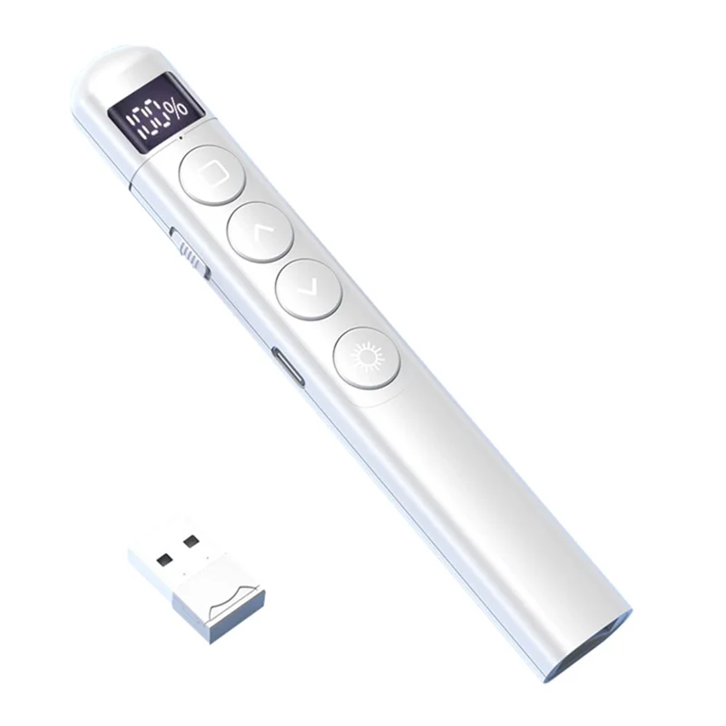 S7 Wireless PPT Remote Laser Pointer PowerPoint Office Presentation Page Turning Clicker - White