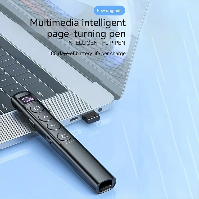 S7 Wireless PPT Remote Laser Pointer PowerPoint Office Presentation Page Turning Clicker - White