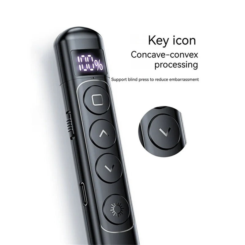 S7 Wireless PPT Remote Laser Pointer PowerPoint Office Presentation Page Turning Clicker - White