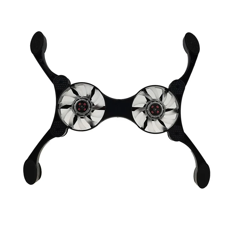Support de refroidissement pour ordinateur portable pliable NB008 avec 2 ventilateurs, support réglable pour ordinateur portable portable