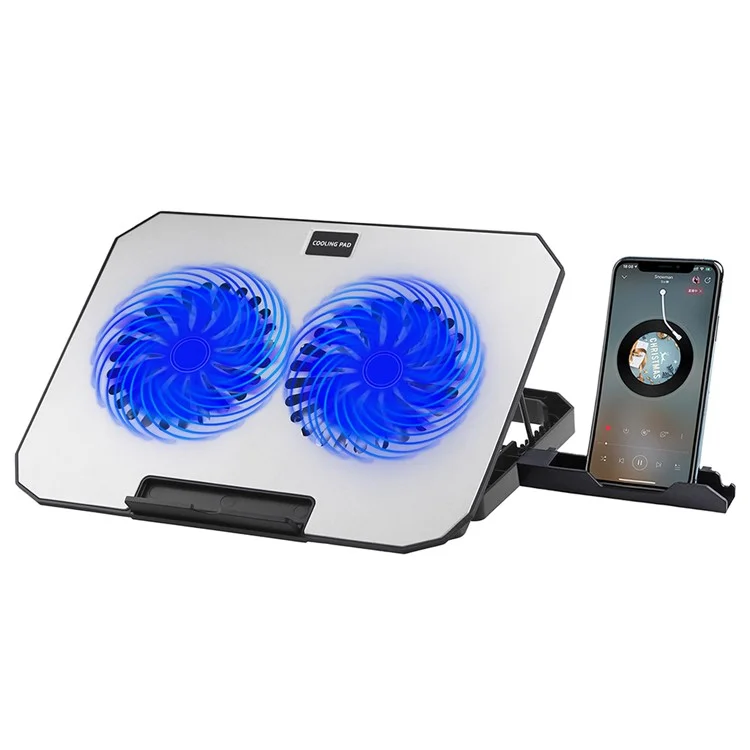 N22 Adjustable Laptop Cooling Stand Phone Holder Portable Notebook Cooler with 2 USB Ports