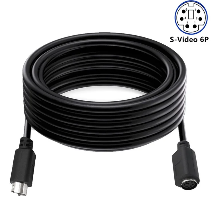 Câble d'extension 3m Mini DIN 6 broches mâle vers femelle, tête droite, âme en cuivre