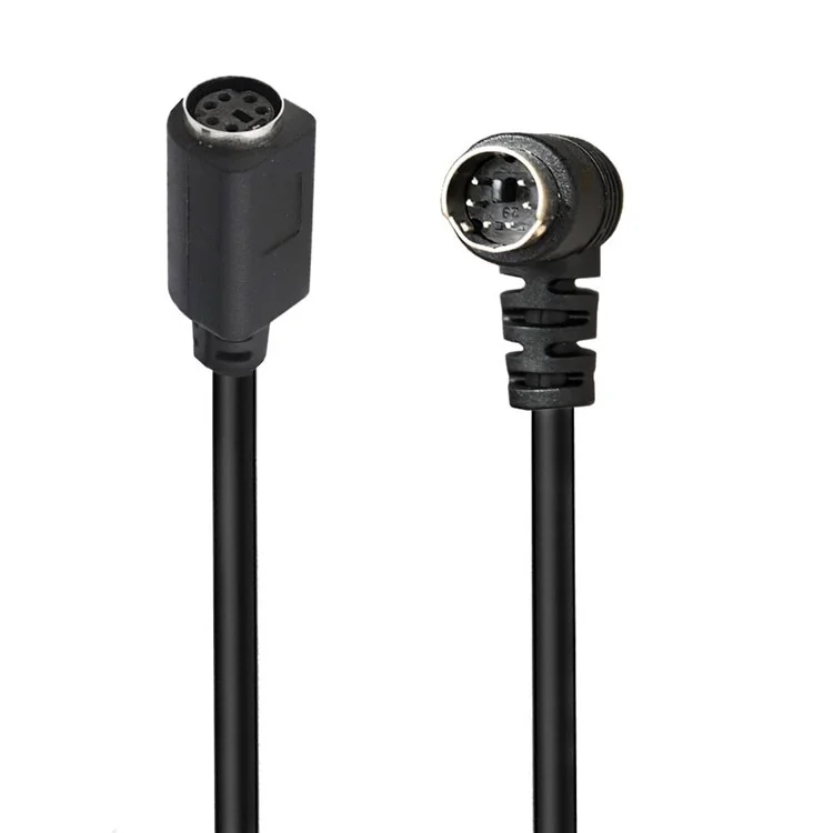 Câble Mini DIN 6 broches de 3 mètres avec connecteur mâle à femelle coudé, avec âme en cuivre