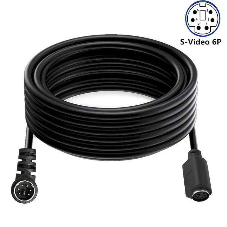 Câble Mini DIN 6 broches de 3 mètres avec connecteur mâle à femelle coudé, avec âme en cuivre