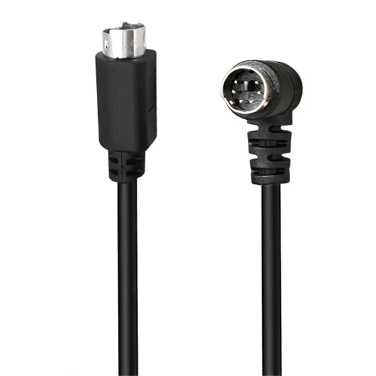 Câble Mini DIN 6 broches de 3 mètres avec connecteur mâle coudé à 90 degrés vers un connecteur mâle droit, avec âme en cuivre