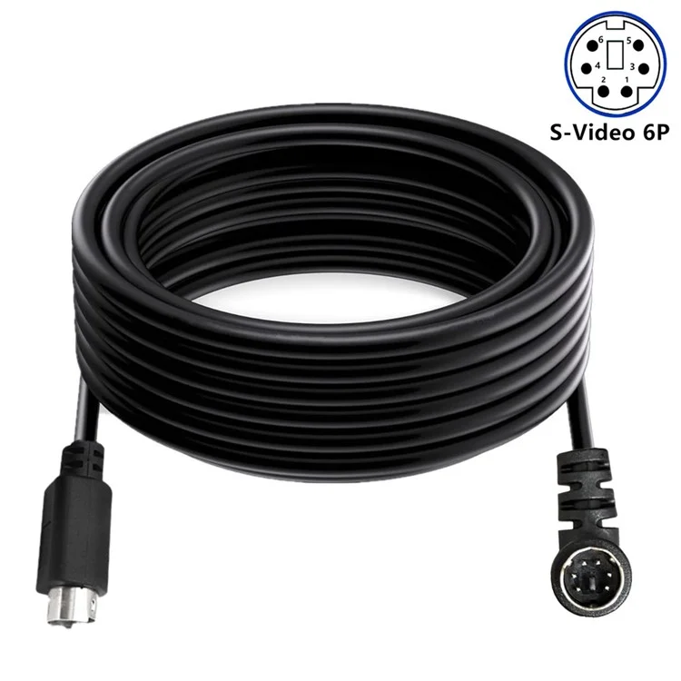 Câble Mini DIN 6 broches de 0,5 mètre avec connecteur mâle coudé à 90 degrés et connecteur mâle droit, avec âme en cuivre