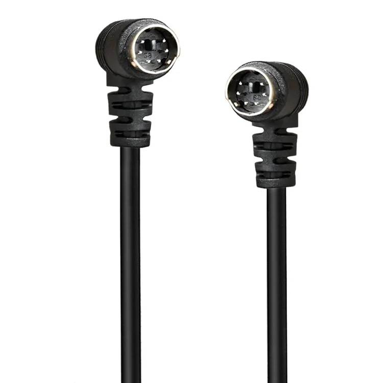Câble Mini DIN 6 broches de 0,5 mètre avec connecteurs mâles coudés à 90 degrés, âme en cuivre, rallonge